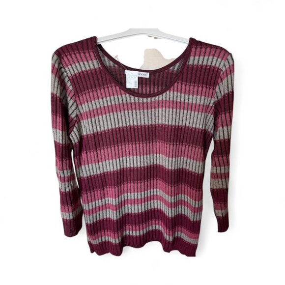 NWT Women's Plus Maurices Long Sleeve Stripe Sweater Top, Size 1 - Picture 1 of 4